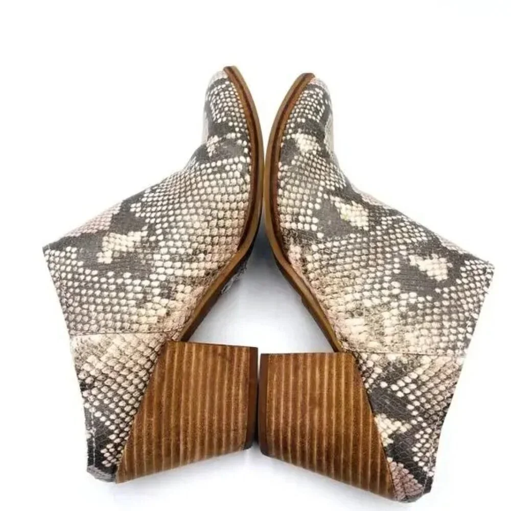 Dolce Vita Mules Size 8.5 Snake Skin Slip On Heel Booties $150
